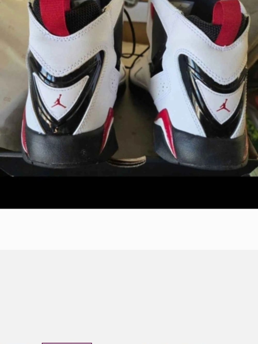 Jordan Men's White Black Red Shoes - Picture 4 of 7